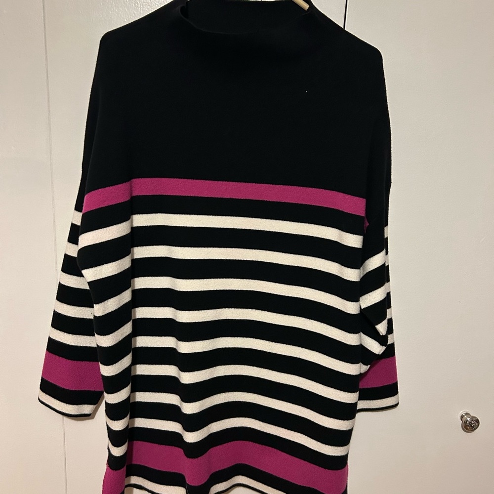 Striped Black and Pink Women's Sweater